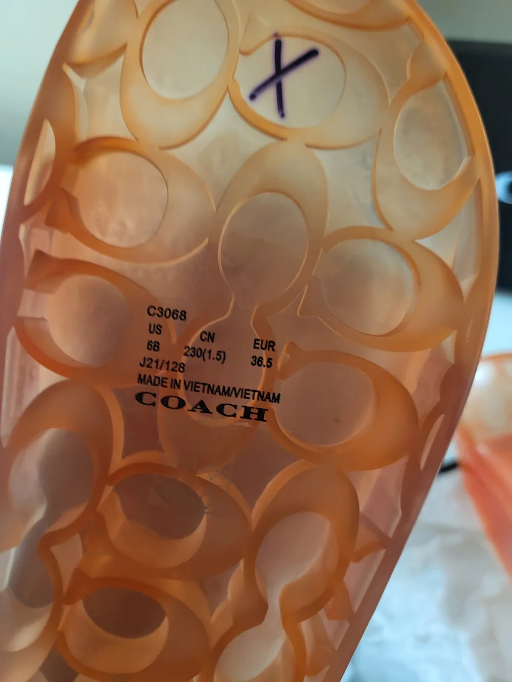 Coach transparent coral